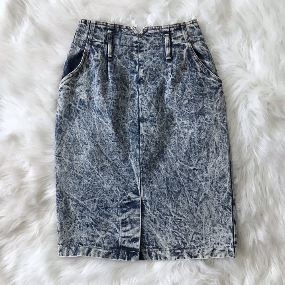 Vintage Blue Denim Pencil Skirt